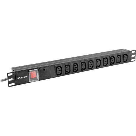 Ciabatta elettrica lanberg 1u 10a rack 19 presa 10x nero 2m (1/4)