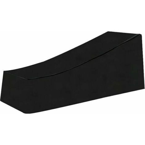 Housse de chaise longue de jardin, imperméable, coupe-vent, housse de chaise longue en tissu Oxford 210D durable, chaise longue (210x75x80/40cm) - Noir (1/5)