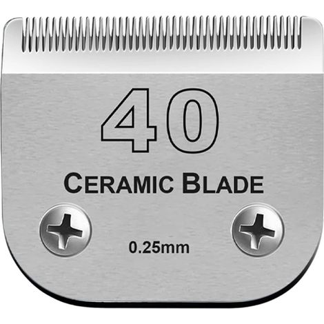 Lames amovibles en céramique pour tondeuse pour chien de compagnie, compatibles avec les tondeuses Moser 45-50/Heiniger/Andis, Oster A5, Wahl KM Series, taille 40 1/100" (0,25 mm) Longueur de coupe