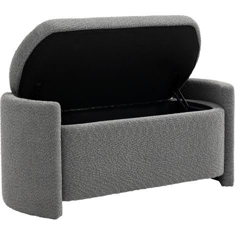 Banc coffre flur meuble à chaussures, assise rembourrée confortable, 105x44x45,5cm, gris