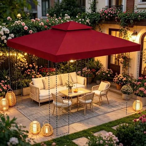 Toit de rechange élégant pour gazebo, Toit de rechange, Toit de rechange pour gazebo d'extérieur (Toit de rechange uniquement) (1/5)