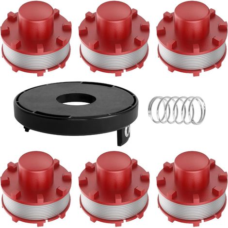 Lot de 6 Bobines de Rechange pour Débroussailleuse, Nylon 2mm, 8,1m, Compatible Einhell GE-CT et Agillo (1/5)