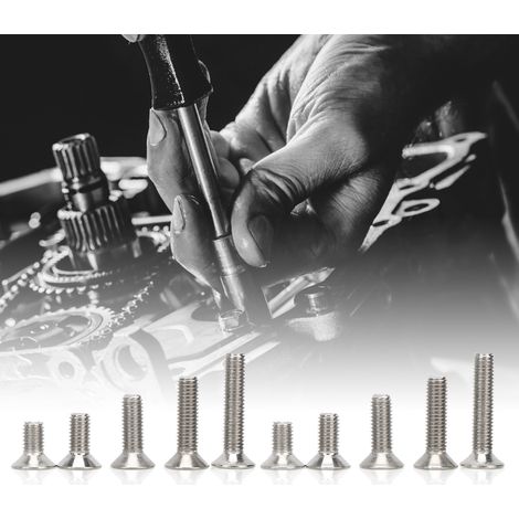 260Pcs Vis à tête fraisée, M4/M5/M6 Vis à tête plate à six pans creux Vis à tête fraisée en acier inoxydable 304 à six pans creux pour l'industrie électronique.