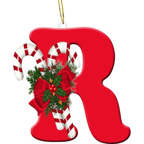 Lettres - Décoration Arbre De Noël En Acrylique - 26 Pièces - Pour Maison Bureau Jardin - Ornement Accroche Personnalisable (1/4)