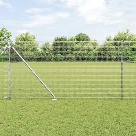 Zaunpfosten Silber 50 x 1,2 m (25 x 25 mm Gitter) Stahl
