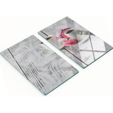 Tablas de cocina de vidrio templado con dise帽os de caf茅 y galletas, 2 x 30 x 52 cm. (1/5)