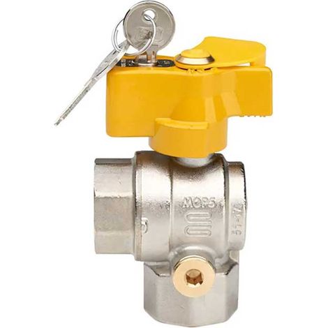 Enolgas Valvola a sfera TopTest per gas con presa di pressione a squadra FF 1 con chiave  S3151N36 (1/2)