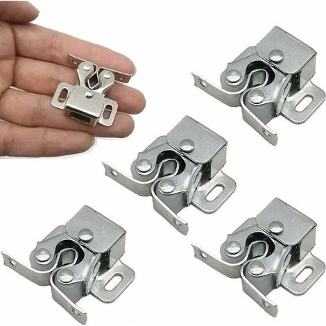 Loqueteaux de Porte Placard Loquets de Fermeture, 30pcs Fermoir de Porte en Zinc Verrouillage à Double Rouleau Ferme-Porte Métallique pour Chambre Maison Bureau (1/4)