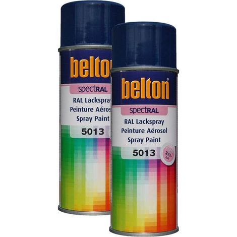 2 bombes de peinture Belton Spectral RAL5013 bleu cobalt 400ml