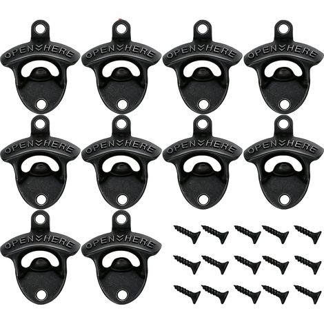 Set di cavatappi, in lega di zinco resistente, design retrò, colore nero, 10 pezzi (1/2)