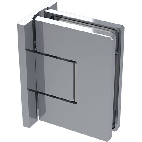 Duschtür Scharnier 8500N 90 Grad Glas-Wand mittig, Messing verchromt poliert (1/5)
