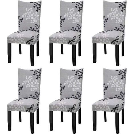 Housses de chaise extensibles universelles lot de 6 housses de chaise pour chaise salle à manger feuilles d'automne..DEBUNS