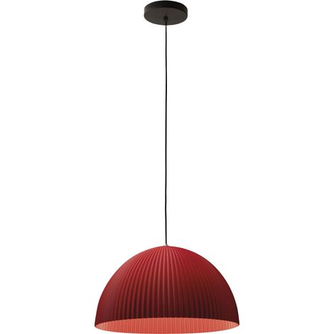 Suspension Carola Ø360 Mm E27 10 W, Structure En Métal Et Plastique D'Origine Végétale, Coloris Bordeaux, Ip20, Classe 1 - Carola Design (1/3)