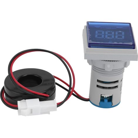 Compteur de courant numérique ampèremètre carré indicateur lumineux lampe AC 220V AD16-22FSABlue