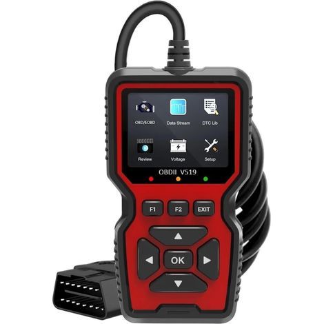 OBD2 Diagnostic Auto Valise Voiture, V519 Lecteur de Code d'erreur de Moteur, OBD Diagnostic Auto Multimarque, OBD2 Diagnostic Lecteur De Véhicule pour Tous Les protocoles OBDII Voitures (1/5)