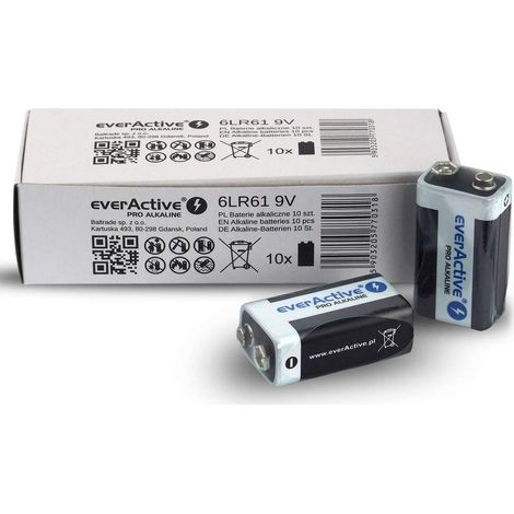 Lot de 10 Piles 9 V alcalines par Bloc 6LR61 6F22 - Haute Performance - Durée de Vie de 5 Ans (1/5)