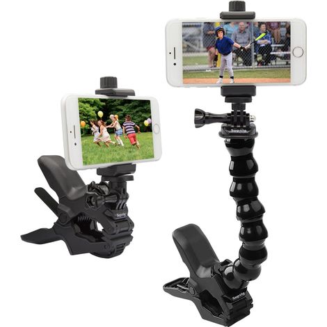 Support de téléphone à col de Cygne, Pince de Serrage pour téléphone Portable, Compatible avec iPhone 14 Plus, 13 Pro XS et Autres appareils (1/5)