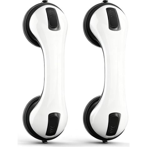 Handles for Seniors with Strong Suction Cup – 2 x Bathroom Safety Handles, 110 kg Safety Handle for Bathroom, Lifting and Fixing Bench Shower and Toilet, Black (1/5)