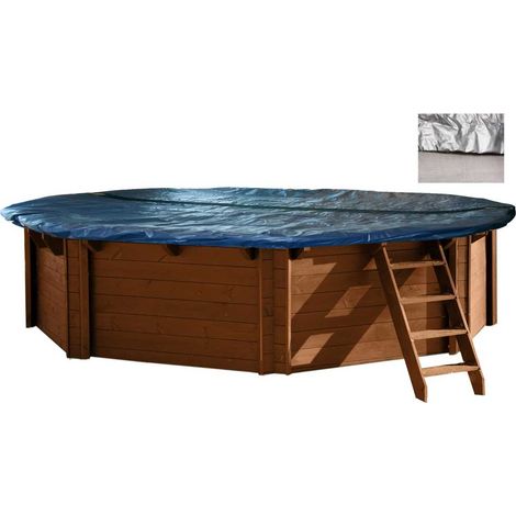 Winter Abdeckplane für 6,40 x 4,00m Oval (8-Eckig) Holzpools (1/3)