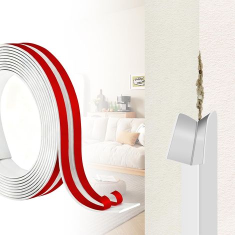 Baguette d'angle Autocollante PVC, Protection Flexible pour Murs et Meubles, Cornière Moulure Murale Profilé de Bord Souple pour Plafonds, Sols et Portes (1/5)