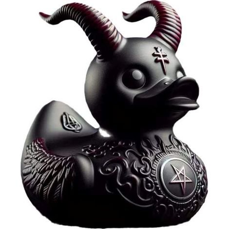 Statuette de canard diable punk rock - Décoration de fête et d'intérieur pour toutes les pièces