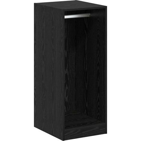 Armario de almacenamiento moderno con 3 estantes 41 x 48 x 102 cm espacio interior organizado de madera contrachapada roble negro 020052523 (1/5)