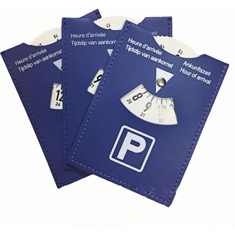 3 x Blue Zone Parking Disc, Blue Parking Disc for Cars, Motorcycles and Motorhomes, Large Format 11 x 15 cm, Easy to Read (1/5)