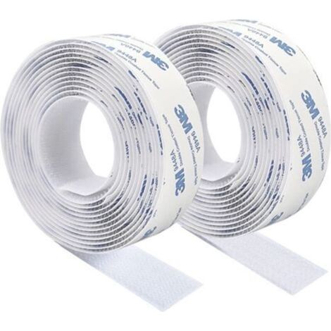 3M Scratch Autocollant Double Face,Ruban Adhésif Double Face Puissant Blanc Nylon Sans Trace Bande Agrippantes Adhésives 3m×2cm Pour Tapis De Sol Coussins Et Vêtements (1/4)