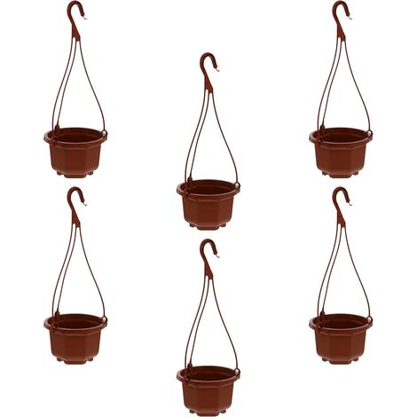 Jardinières octogonales suspendues en plastique avec base maille (1/5)
