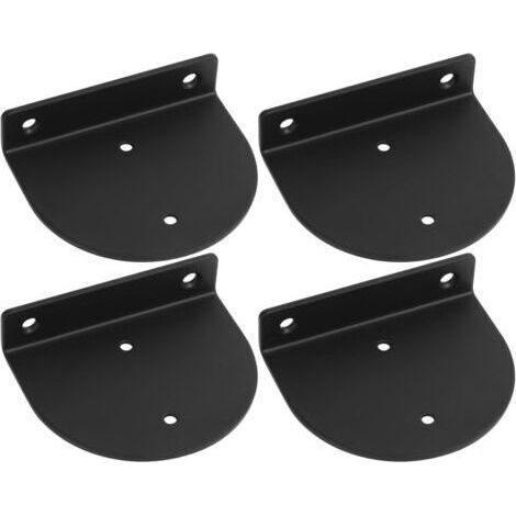 BUNTHAUS 4 Pcs Supports d'étagère Muraux Flottants, Equerre Etagere Murale Métal, Support Etagere Murale Fixation Invisible, équerre d’étagères Semi-circulaire Charge Lourde pour étagère, Noirs