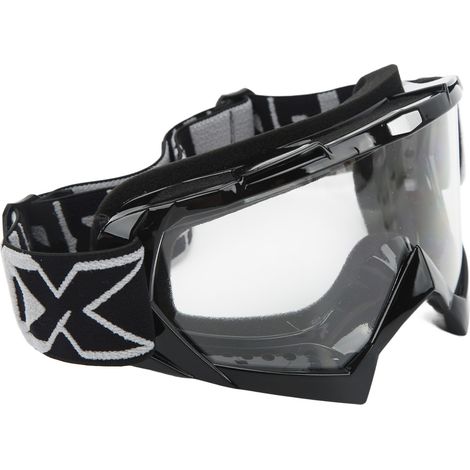 Verstellbare Motorradbrille aus Polycarbonat-Schwamm, Schutzzubehör für Offroad-Motorräder, schwarzer Rahmen, klare graue Gläser (1/5)