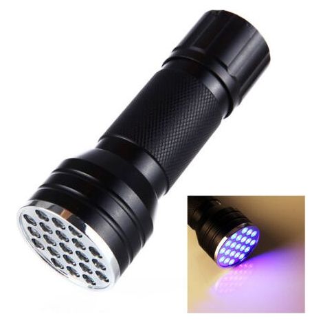 KLVGTIFS PU -Lighting Lampe Torche UV, 21 LED Ultra-Violet, Lampe de Poche, 395nm, pour Traceurs Fluorescents/Urine Animale/Tapis (1/3)