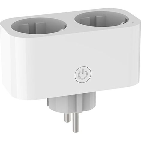 JSSEVN-TUYA Smart Dual WiFi Plug für Sprachsteuerung EU 2-in-1 Steckdose Smart-Schalter Home-Timer-App Sprachbefehle funktionieren