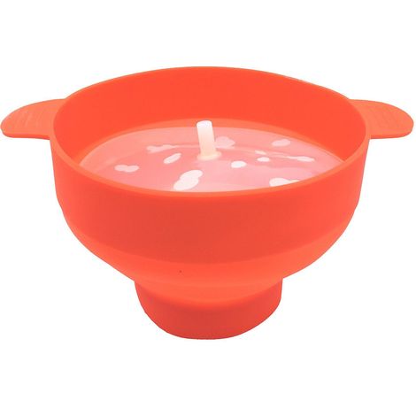 bol Popcorn Rouge Orange Avec Poigne En Silicone (1/5)