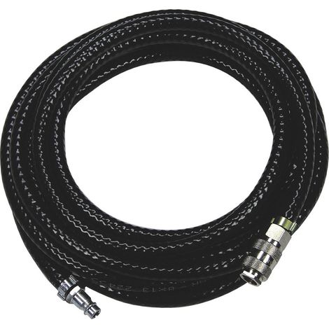 ABAC Tubo per aria compressa, materiale PVC, diam. est. 11 mm e diam. int. 6 mm. Alto spessore, pressione max 20 Bar. Con raccordi ad innesto rapido universali alle estremità. Lunghezza 10 metri.