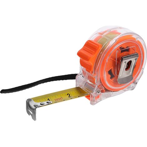 POPETPOP Mètre Ruban Professionnel Rétractable 7,5 M X 25 Mm en Acier Inoxydable Transparent, Ruban à Mesurer Métrique et Impérial, Outil Précision pour Bricolage et Travaux Domestiques (1/5)