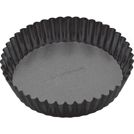 MasterClass Lata de Tarta Extra Profunda con Fondo Suelto y Antiadherente sin PTFE, PFOA y BPA, Robusto Acero al Carbono de 1mm, 25 x 5.5cm