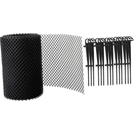 Rouleau de bche en filet noir 16 cm x 6 m 15 crochets (1/5)