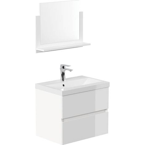 HOME DELUXE - Juego completo de muebles de baño WANGEROOGE DELUXE Hecho en Alemania  Color: Blanco, Talla: M