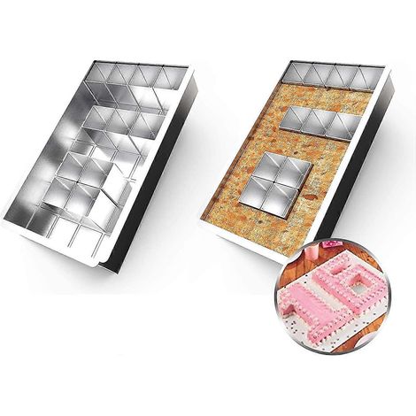 Moules à pâtisserie en aluminium / Moule à gâteau réglables antiadhésifs, compatibles avec lettres majuscules, chiffres et alphabet. Ensemble de moules à pâtisserie DIY, emporte-pièces, mariage, naiss (1/4)