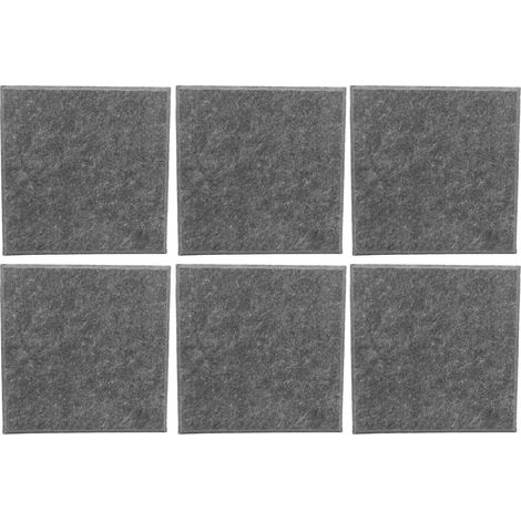 Panneaux acoustiques insonorisants 6 pièces en fibre de polyester ignifuges gris clair (1/5)