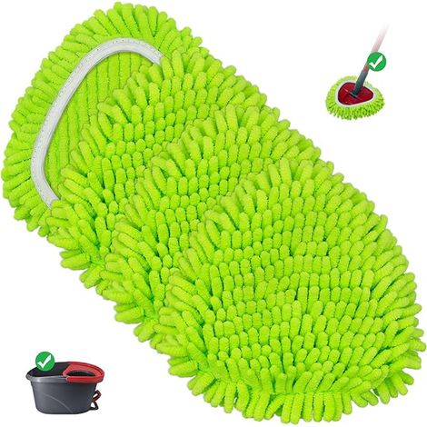 Têtes de balai pour Vileda EasyWring, lot de 4, chenille lavable, utilisation humide et sèche (1/5)
