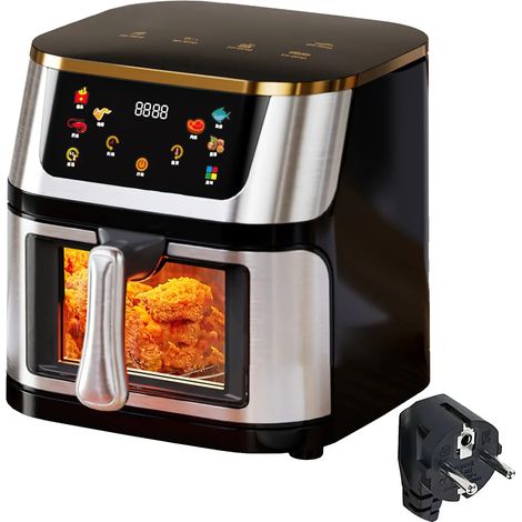 Friteuse à air, capacité de 8L, écran tactile LED, Prise EU, UE (1/2)
