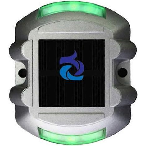 Balise solaire routière étanche IP68 robuste avec LED verte, visibilité de 800 m, cadre en aluminium, pour véhicules, 8 heures, 72 heures, installation facile, en polycarbonate (1/5)