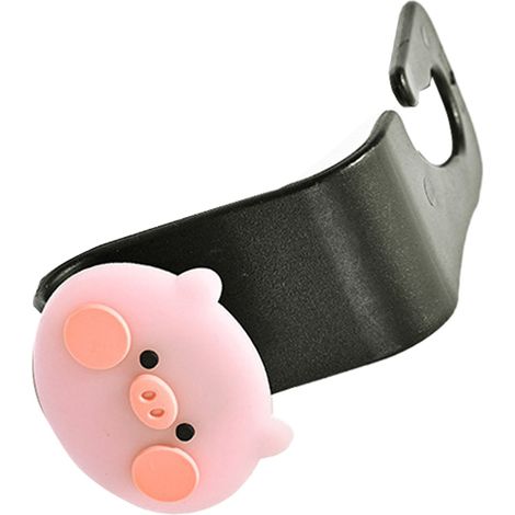 Crochet porte-sac à dos de siège auto, organiseur de rangement mignon motif cochon rose, pour manteaux, parapluies, sacs à main, tablettes et courses (1/5)