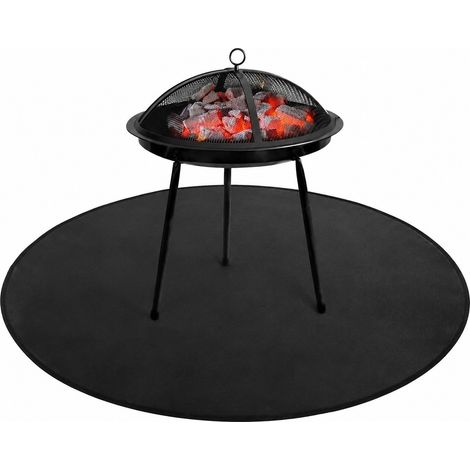 Tapis de protection rond pour barbecue, 89 cm (35 pouces), résistant aux hautes températures, protège-sol pour barbecue (1/5)