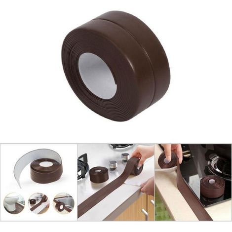 Bande d'étanchéité murale et baignoire - Autocollante Résistante à l'humidité - Pour évier et lavabo - Marron 22 mm x 3 2 m (1/5)