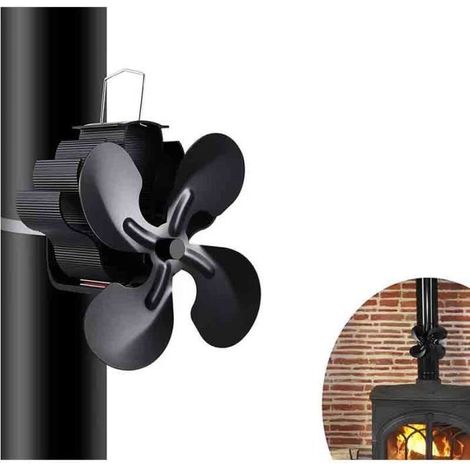 Ventilateur de Poêle à Bois - FOLAYA - 4 Lames - Aluminium Anodisé - Économie d'Énergie - Silencieux (1/4)