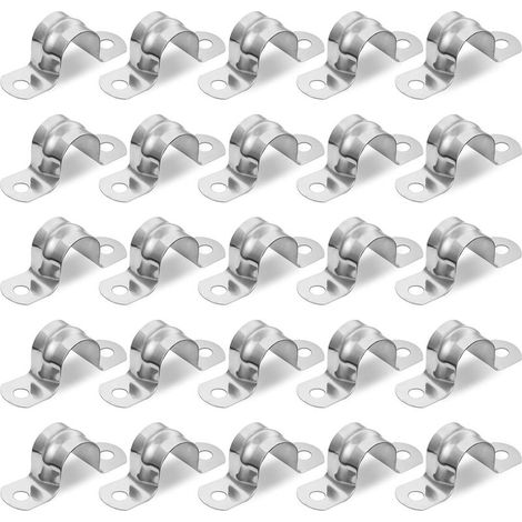 25 pièces pince de fixation collier de serrage 20mm 304 U collier de serrage en acier inoxydable collier de serrage carte tuyau fixation (1/5)