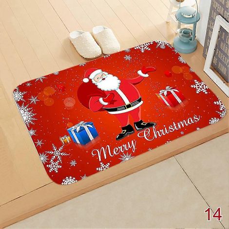 Tapis de porte de Noël Père Noël Tapis d'extérieur et d'intérieur Décoration de Noël pour la maison et la chambre (1/5)